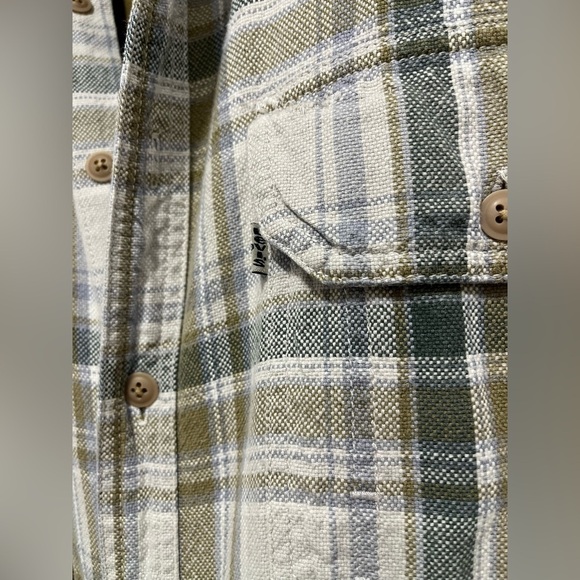 Vintage Levi's Green Woven Plaid Shirt- Size Large - Picture 5 of 8
